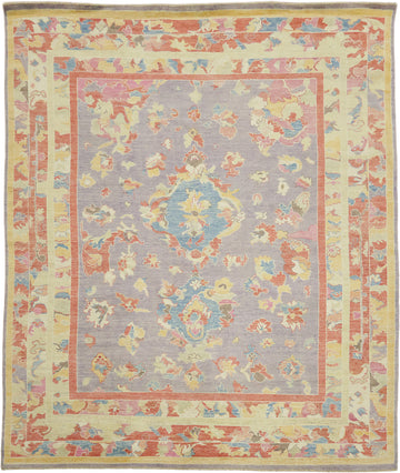 Decorative Purple Wool Traditional Oushak Area Rug 8x10