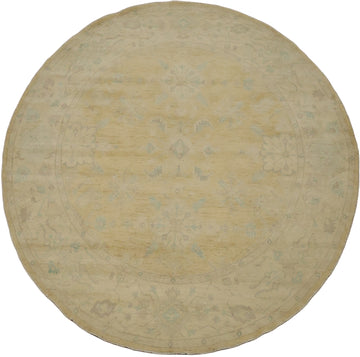 Vegetable Dye Round Traditional Oushak Square Wool Rug 8x8