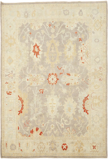 Turkish Vegetable Dye Wool Traditional Oushak Area Rug 7x10