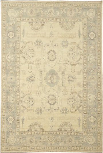 Geometric Wool Traditional Oushak Area Rug 6x9