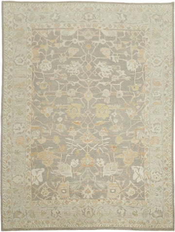 Geometric Traditional Oushak Area Wool Rug 9x12