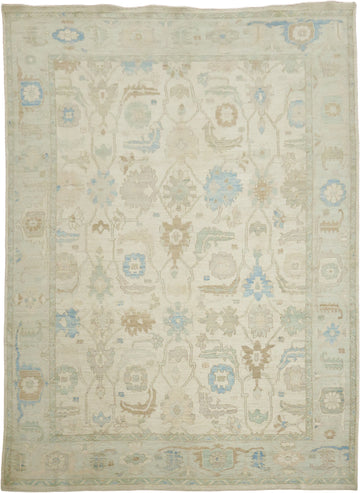Turkish Vegetable Dye Wool Traditional Oushak Area Rug 10x14