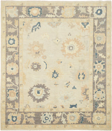 Vegetable Dye Turkish Wool Traditional Oushak Area Rug 8x10