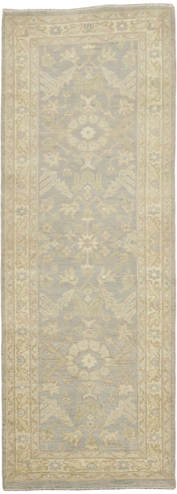 Traditional Wool Turkish Oushak Runner Rug 3x7