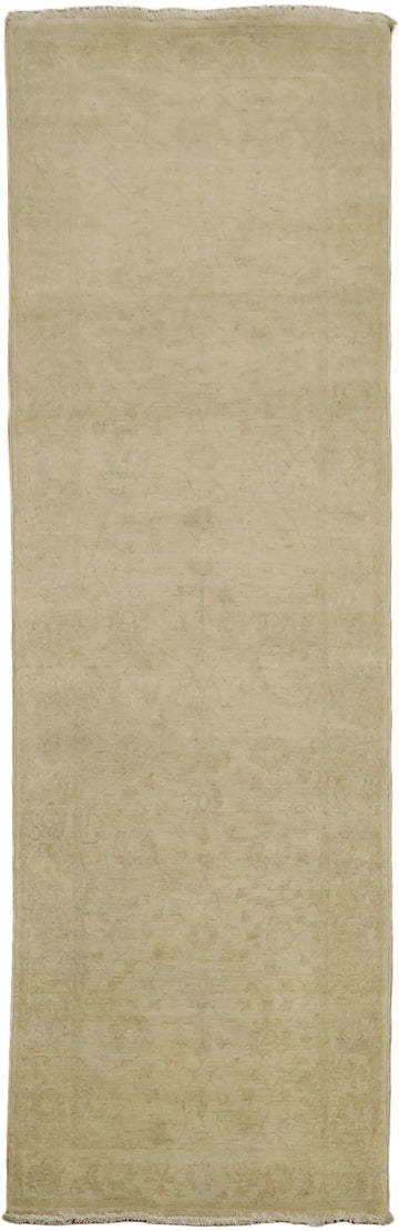 Muted Turkish Wool Traditional Oushak Runner Rug 3x8