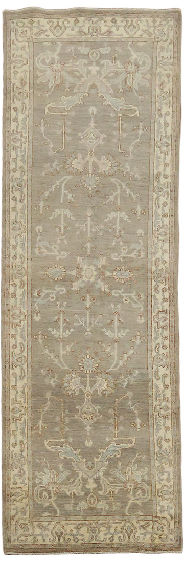 Turkish Wool Traditional Oushak Runner Rug 3x8
