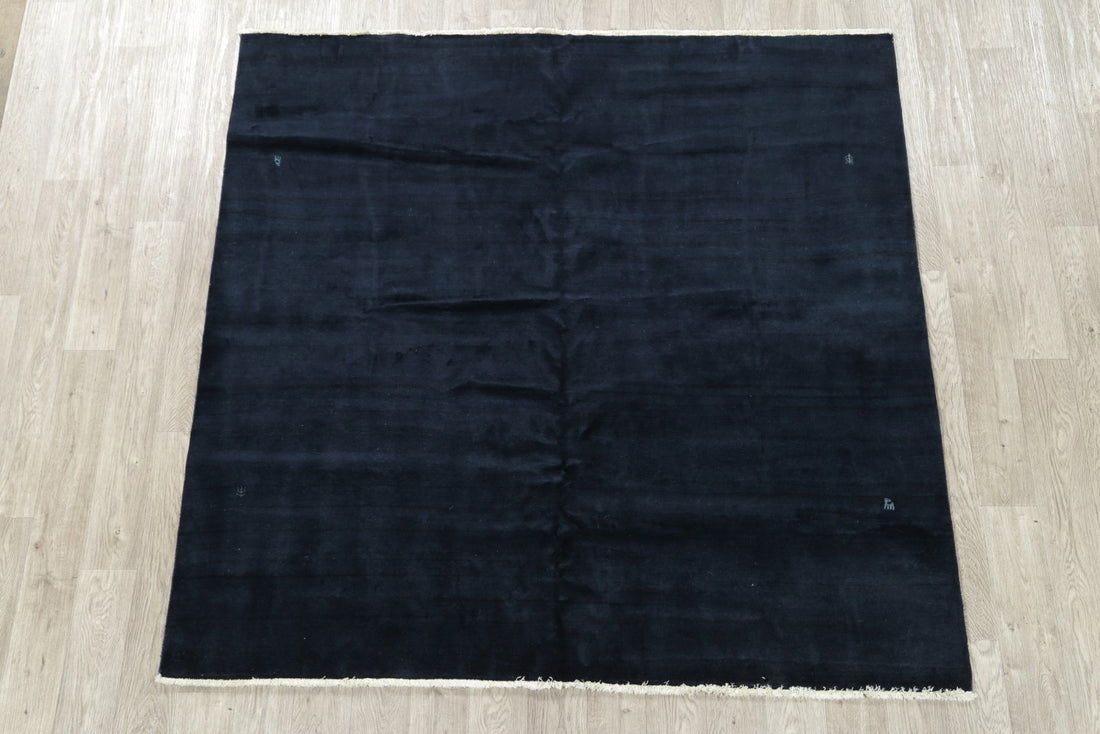 Modern Solid 6x7 Gabbeh Zolanvari Shiraz Persian Area Rug