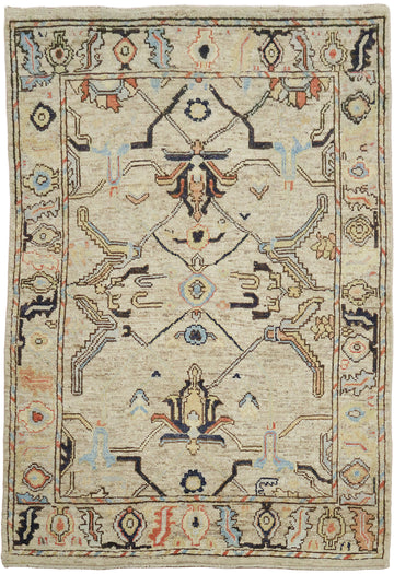 Traditional Oushak Wool Rug 4x6