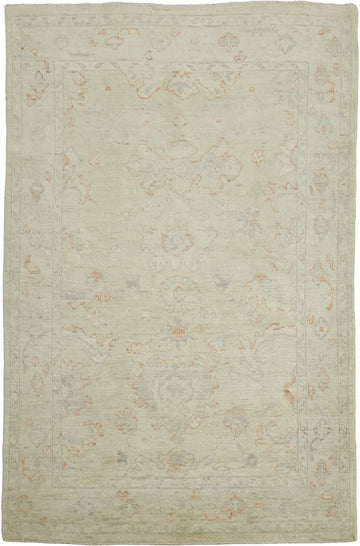Traditional Oushak Wool Rug 4x6