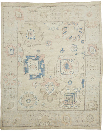 Geometric Wool Traditional Oushak Rug 5x6