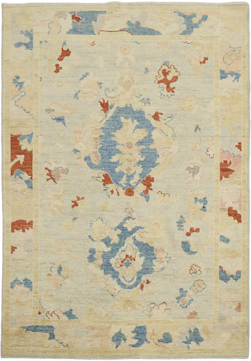 Traditional Oushak Wool Rug 5x7