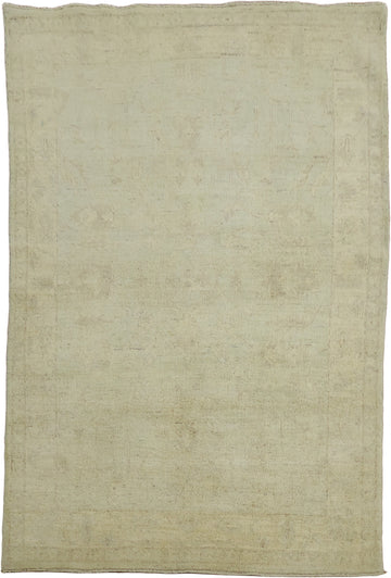 Vegetable Dye Muted Wool Oushak Turkish Rug 4x6