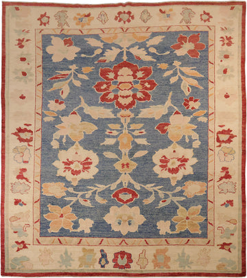 Traditional All Over Floral Oriental Wool Oushak Area Rug 8x10