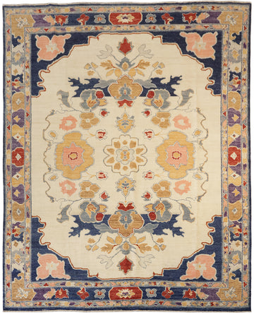 OUTSTANDING! Ivory Vegetable Dye Wool Rug for Elegant Living Room Decor 8x10