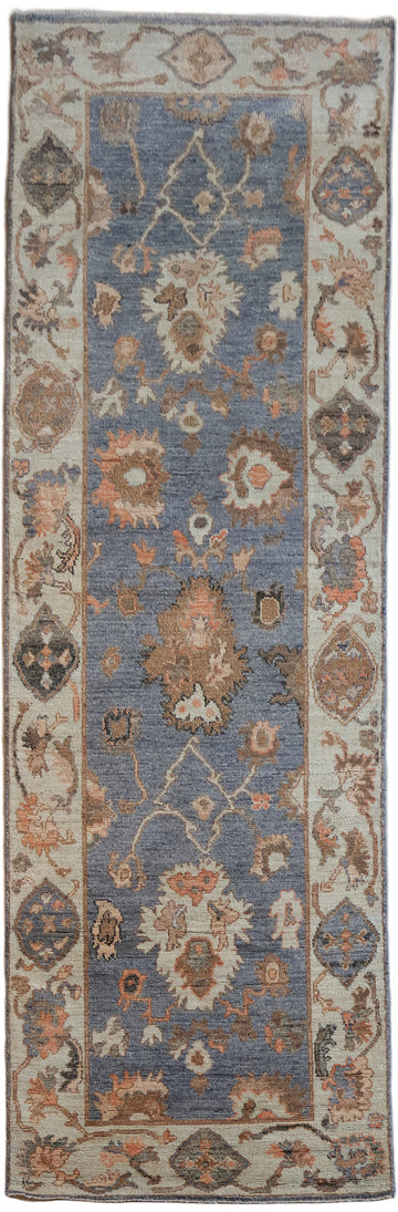 Top Quality Grey Wool Oushak Turkish Runner Rug 3x9