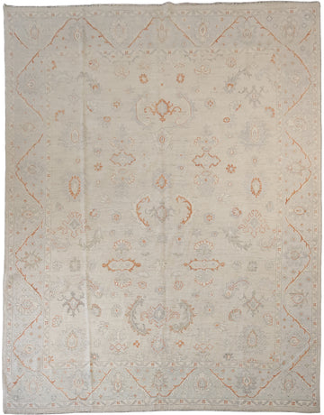 Elegant pastel tones in traditional style Turkish Wool area rug 8x11