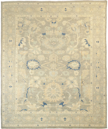 Muted Grey Vegetable Dye Wool Oriental Oushak Turkish Area Rug 8x10