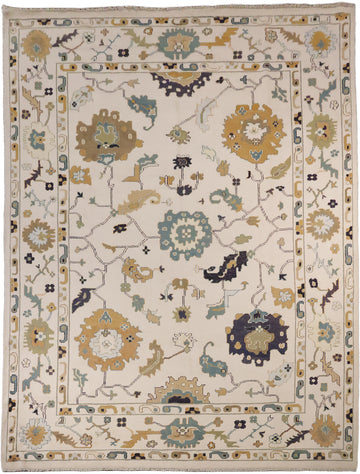 All Ove Wool Oushak Turkish Area Rug 9x12