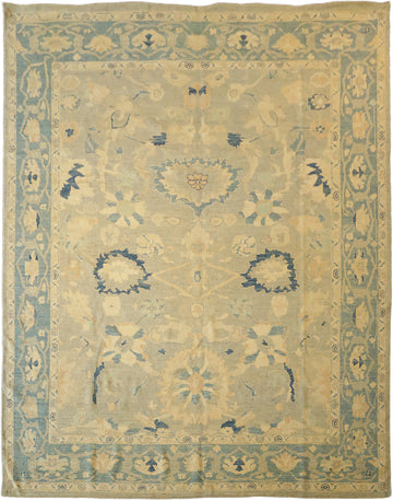 Decorative Top Quality Wool Grey Oushak Turkish Area Rug 9x12