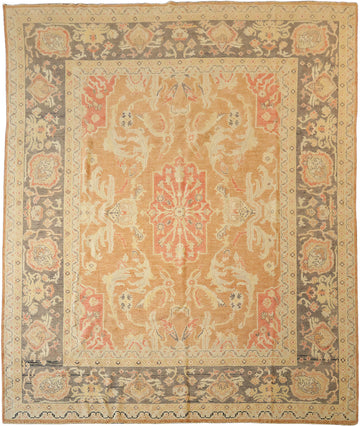 Outstanding Peach Color Oushak Turkish Wool Area Rug 9x10