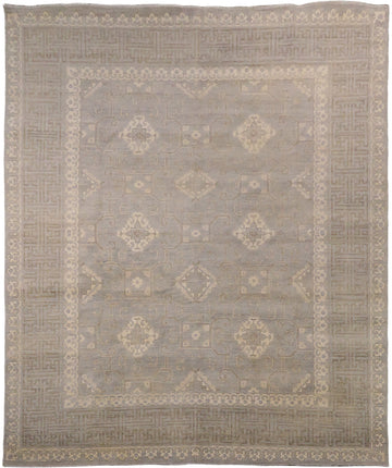 Outstanding Oushak Turkish Geometric Wool Area Rug 8x10