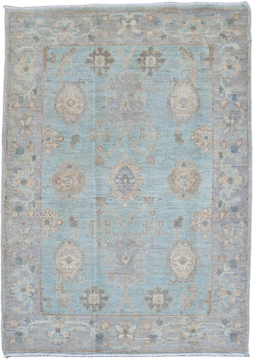 Green All Over Wool Oushak Turkish Rug 2x3