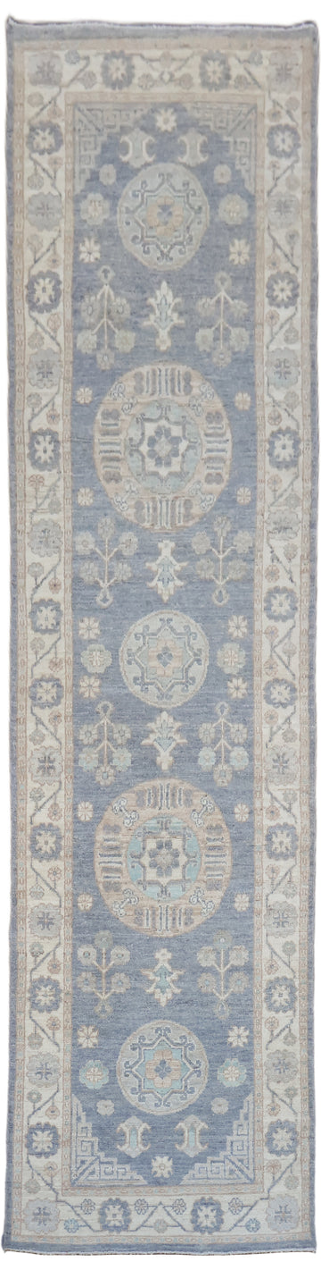 Vegetable Dye Wool Oushak Turkish Runner Rug 3x11