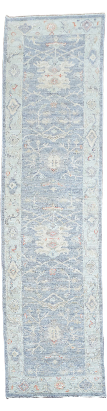 Stunning Wool Oushak Turkish Runner Rug 3x10