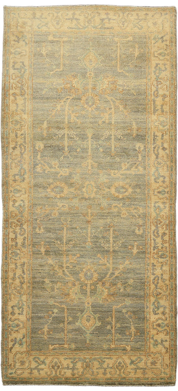 Top Quality Wool Grey Oriental Oushak Turkish Rug 3x6