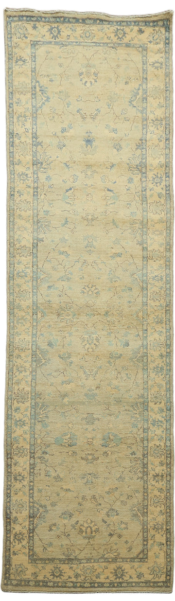 Outstanding! All Over Floral Oriental Wool Oushak Turkish Runner Rug 3x10