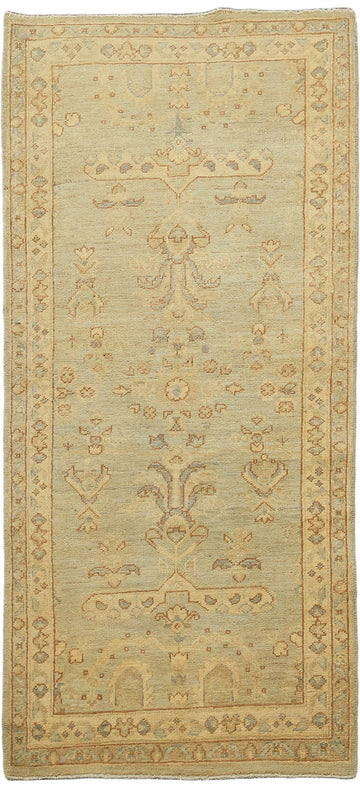 Grey Muted Oriental Oushak Turkish Wool Rug 3x6