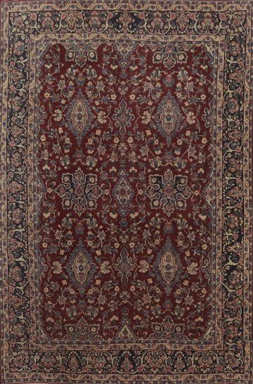 Pre-1900 Antique Red Yazd Persian Large Rug 11x16