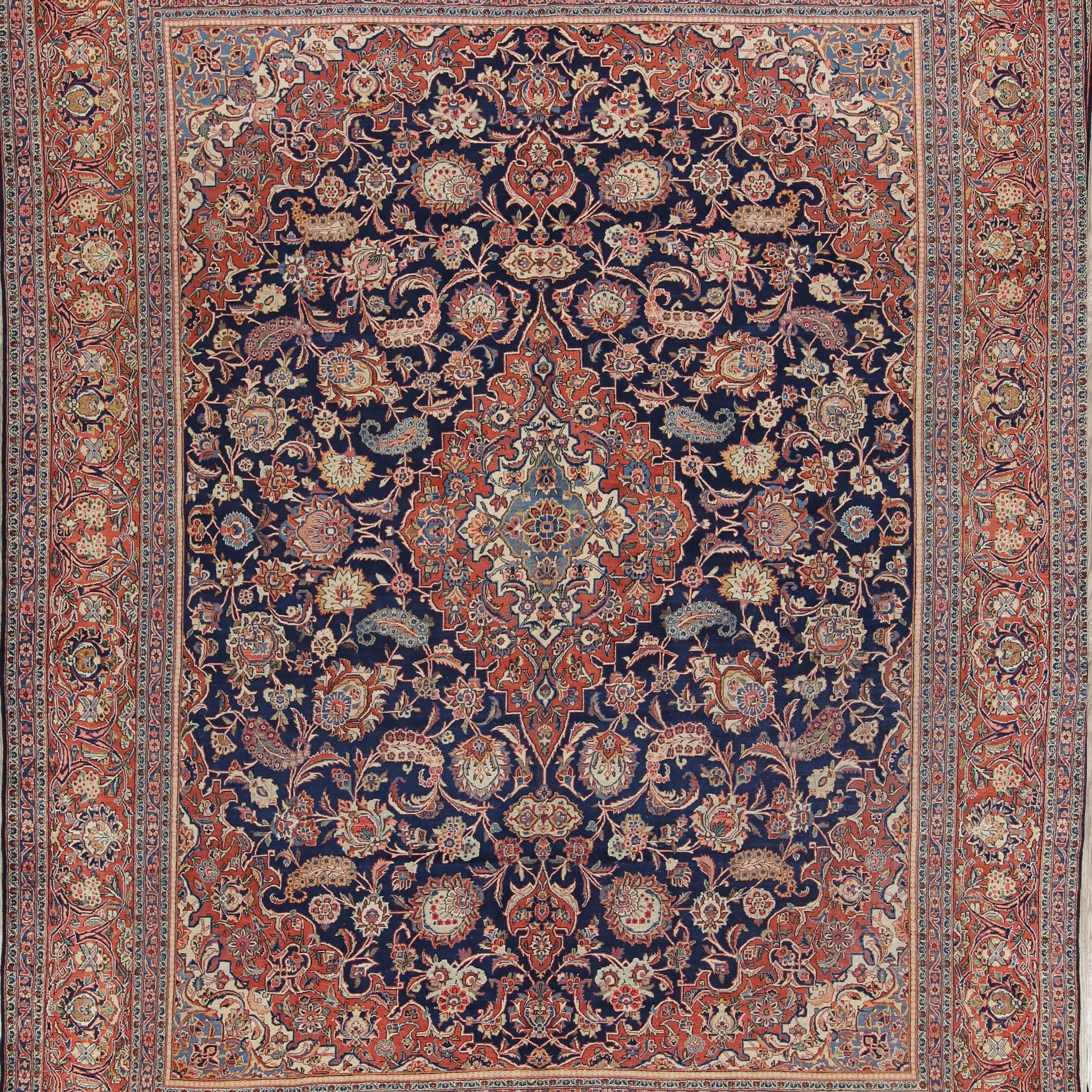 Floral 10x13 Kork Kashan Dabir Persian Area Rug