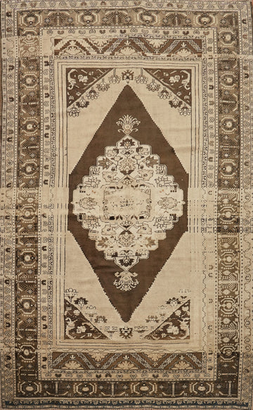 Vintage Geometric Oushak Turkish Area Rug 6x10