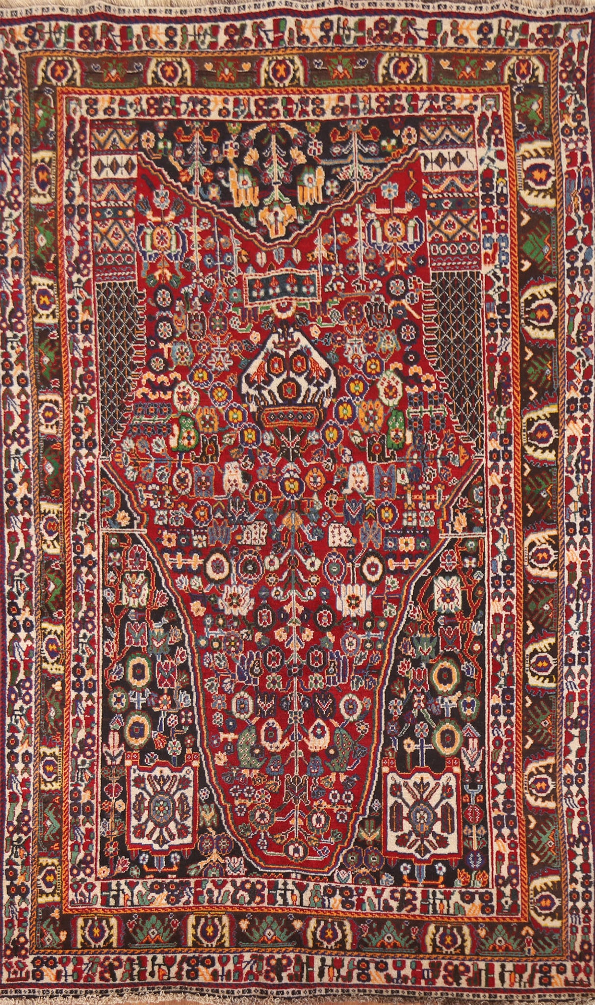 Tribal Vegetable Dye Kashkoli Shiraz Persian Rug 5x8