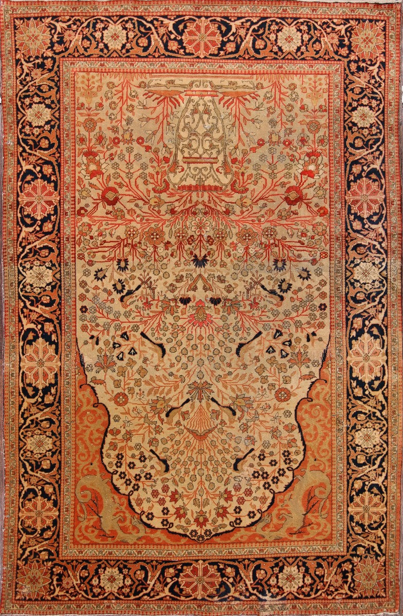 4x7 Kashan Mohtashem Persian Area Rug