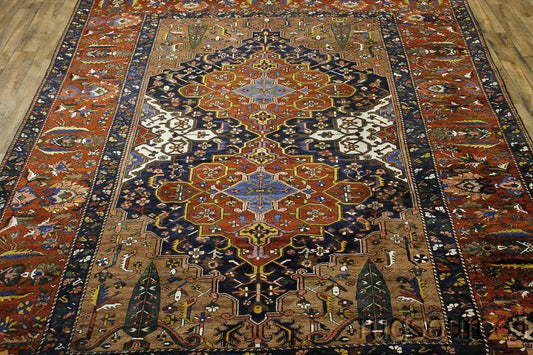 Antique 12x17 Bakhtiari Persian Rug