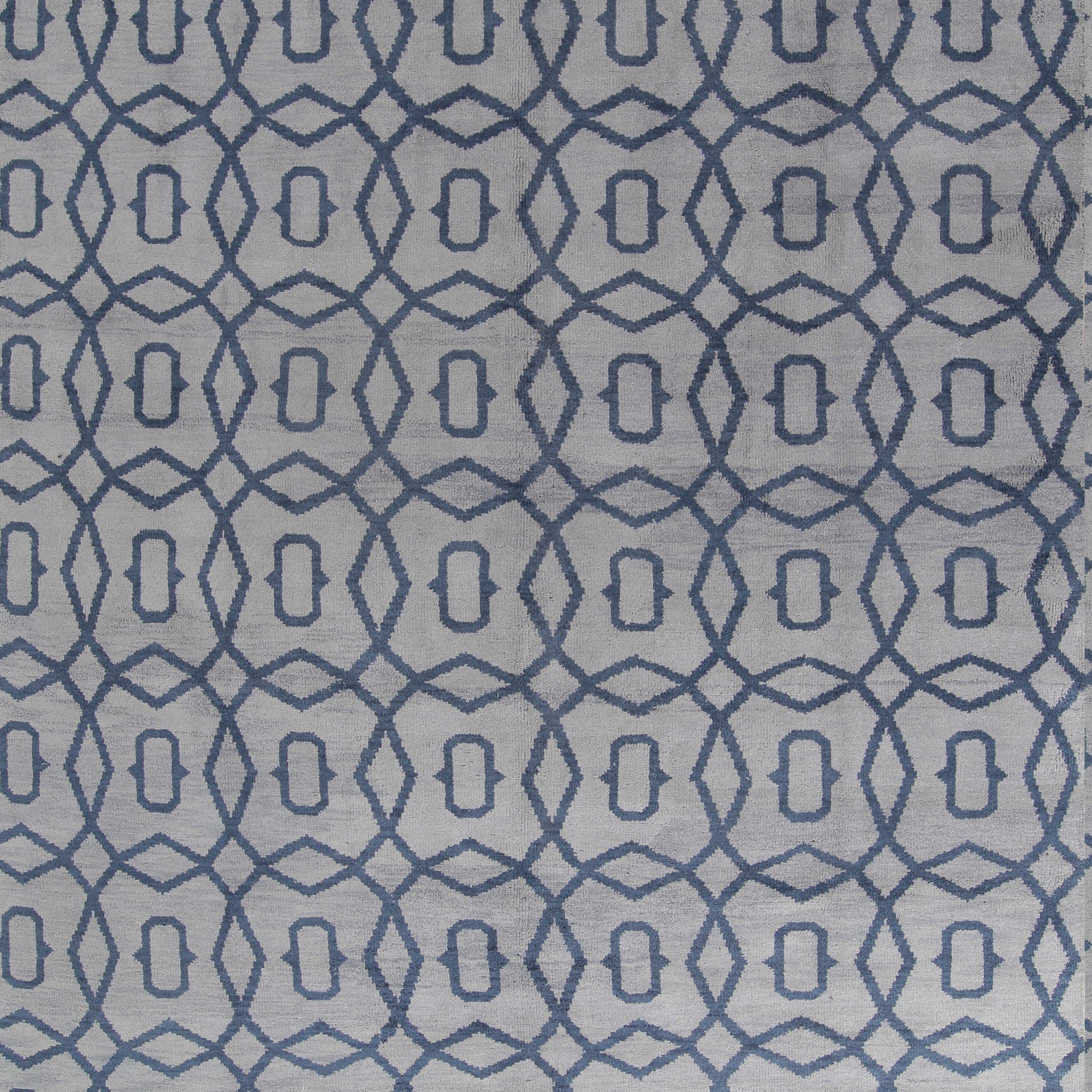 Moroccan Trellis Blue Area Rug 10x14