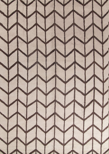 Geometric Moroccan Oriental Hand-Knotted Wool Ivory Area Rug 10x14