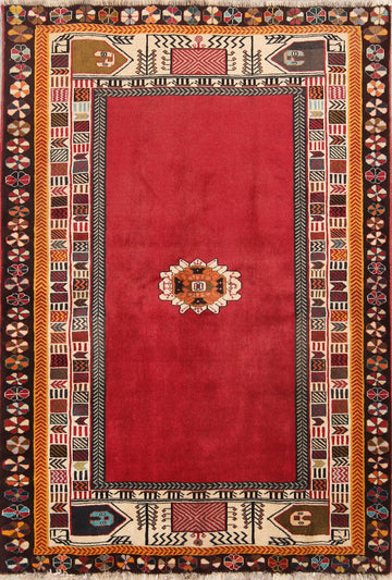 Red Kashkoli Shiraz Persian Area Rug 4x6