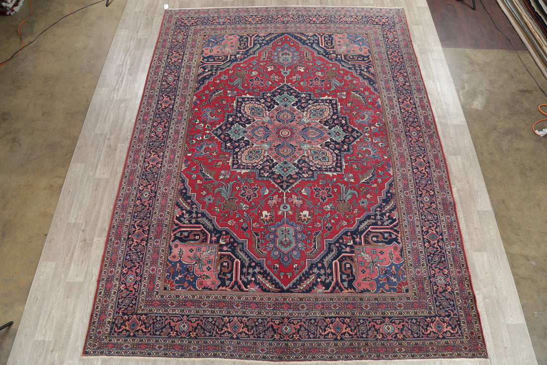 Antique Floral Khoy Tabriz Persian Area Rug 10x14