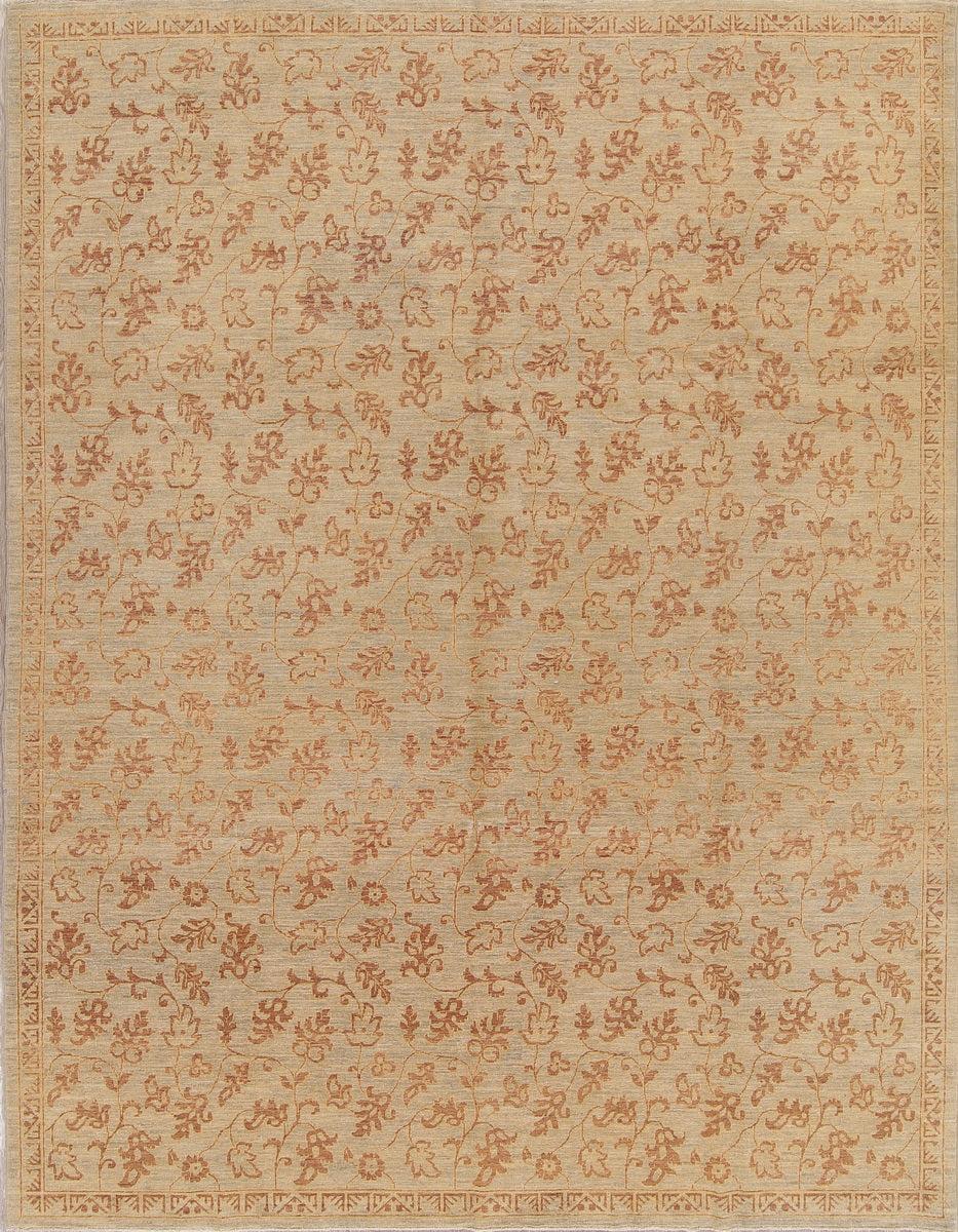 Beige Floral Oushak Oriental Area Rug 9x11
