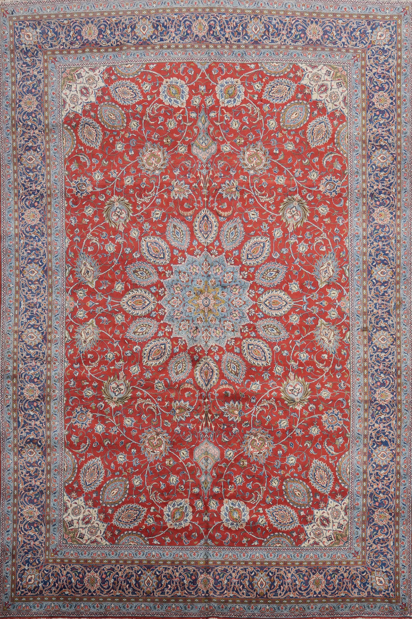 Floral Wool Sarouk Persian Area Rug 9x13