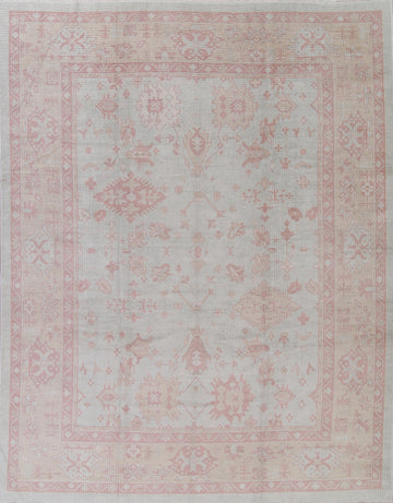 Vegetable Dye Muted Oushak Turkish Hand-Knotted Area Rug 10x13