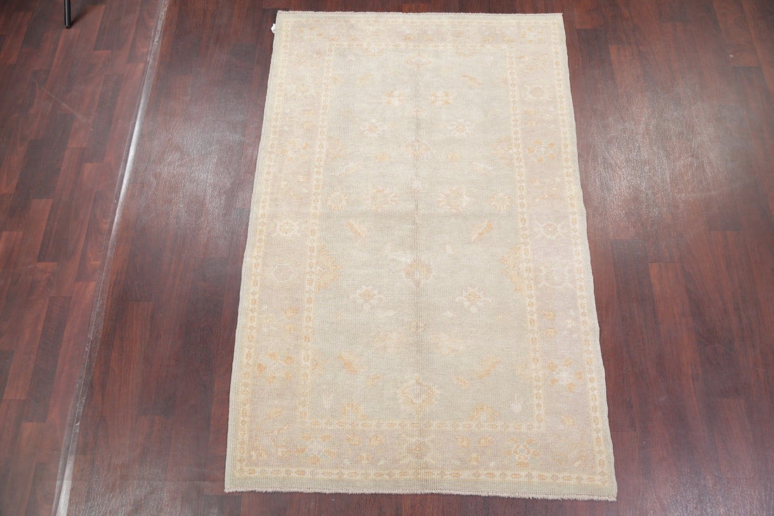 Vegetable Dye Muted Oushak Turkish Area Rug 4x6