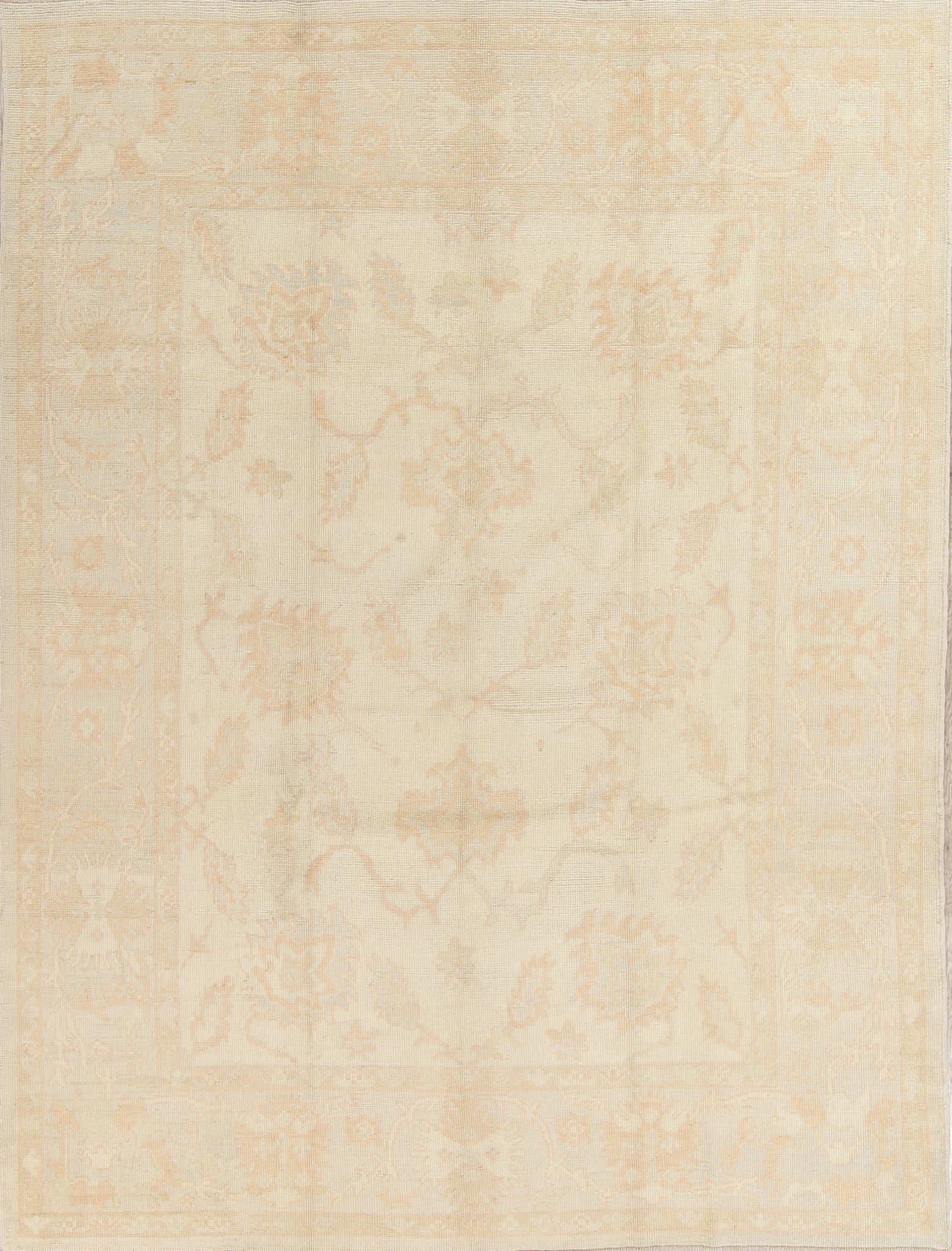 Vegetable Dye Muted Gold Oushak Turkish Area Rug Wool 8x11