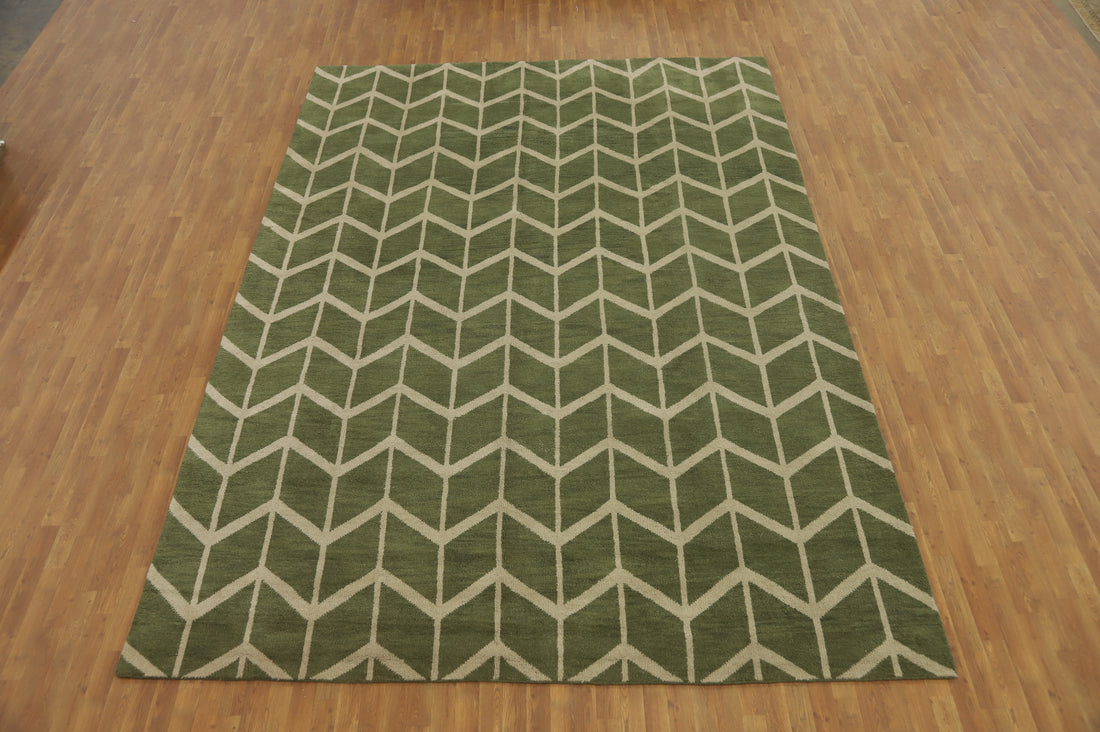 Trellis Green Moroccan Oriental Area Rug 10x14