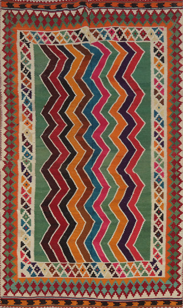 Chevron Style Kilim Shiraz Persian Rug 4x7