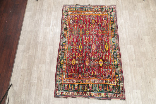 Vegetable Dye Kashkoli Persian Hand-Knotted 5x8 Wool Area Rug