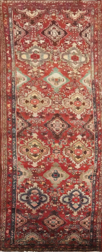 Geometric Hamedan Persian Runner Rug 3x10